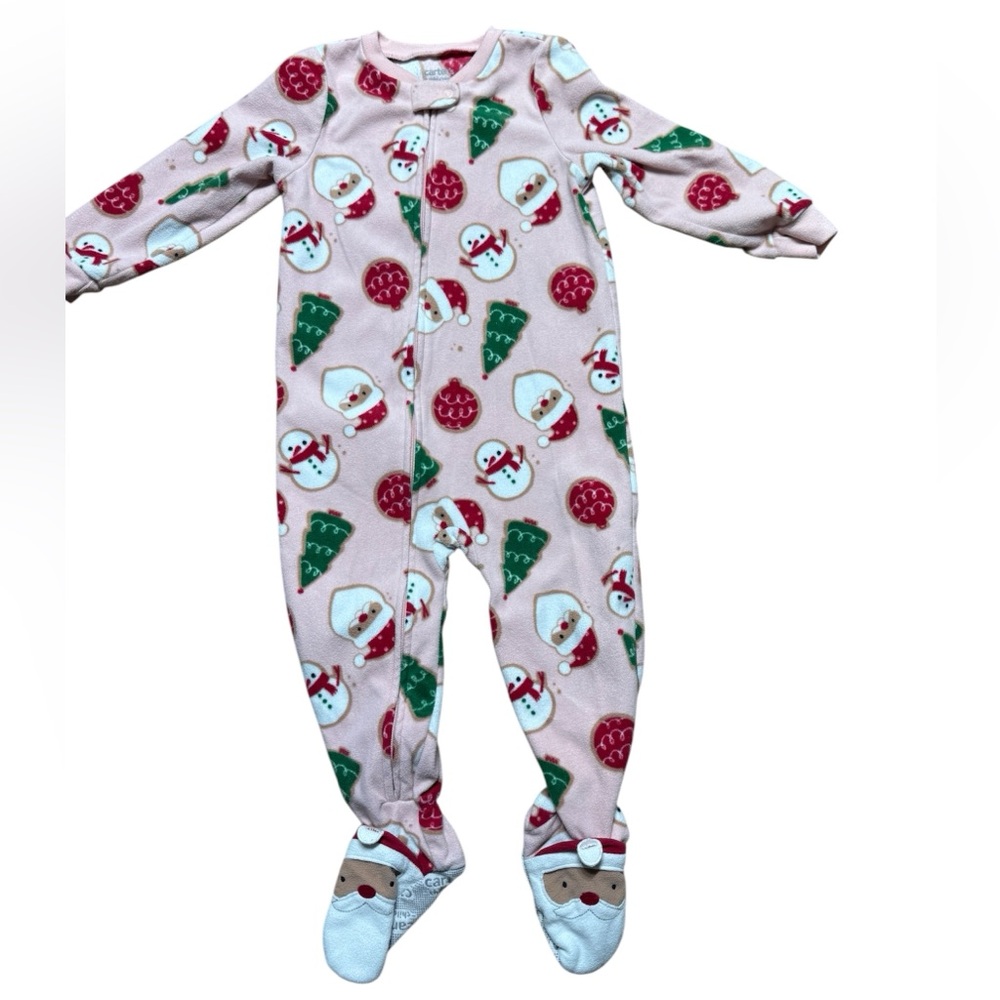 Carter's | Pink Santa and Tree Footie Pajamas | 2T